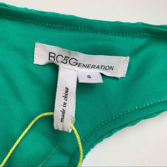 BCBG Generation Aquarius One Shoulder Dress Green Size Small - Picture 3 of 8